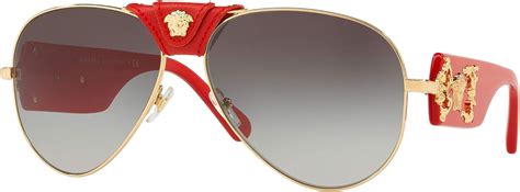 Versace Baroque VE 2150Q 100211 Gold Red Leather Metal 